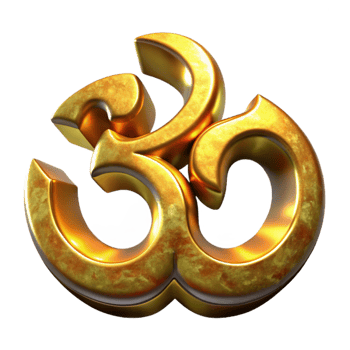 beautiful abstract Spiritual Symbol Om Golden Glow Cutout png