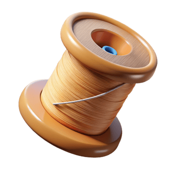 stunning minimalist Spool of Thread and Needle Transparent Element high resolution png