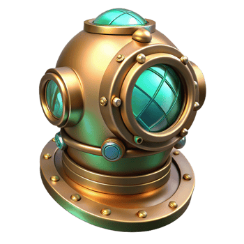 wonderful vintage A Steampunk Diving Suit Brass and Coppe exclusive png