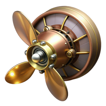 vibrant traditional A Steampunk Airship Propeller Intricat genuine png