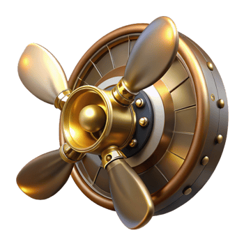 magnificent creative A Steampunk Airship Propeller Intricat 4K png