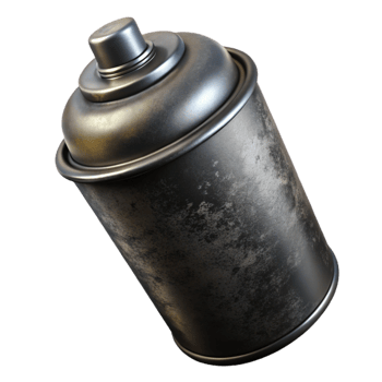 dramatic classic Spray Paint Can Lid Close Up Black Transparent Background genuine png