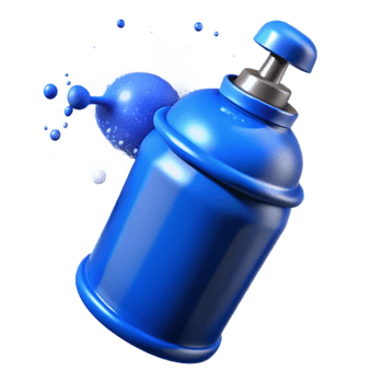 dramatic traditional Spray Paint Splatter Effect Blue Transparent Background high resolution png