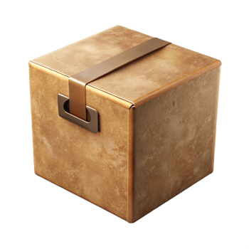 serene traditional Square Cardboard Box with Open Lid Transparent Background detailed png