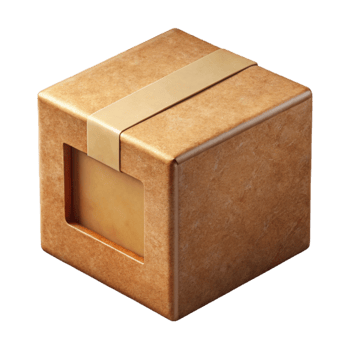 elegant rustic Square Cardboard Box Without Window Cutout Transparent Background professional png