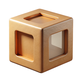 wonderful abstract Square Cardboard Box with Open Lid Transparent Background detailed png