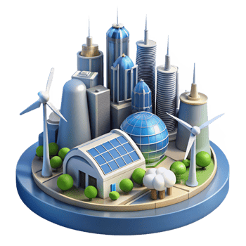 vibrant artistic A Futuristic City Powered by Renewable authentic png