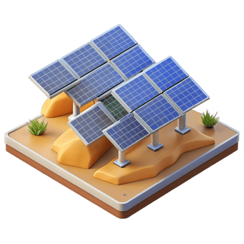 vibrant abstract A Solar Panel Farm Stretching Across a D original png