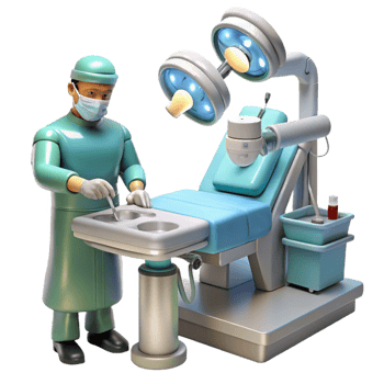 serene creative A Robotic Surgeon Performing a Complex Op premium png