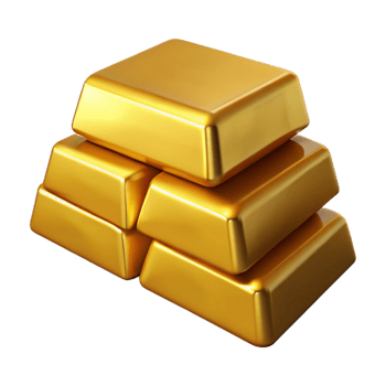 beautiful contemporary Stack of Gold Bars with Shiny Surface Transparent Background png