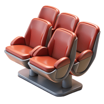 stunning classic Stadium Seats Empty Rows Isolated Cutout professional png