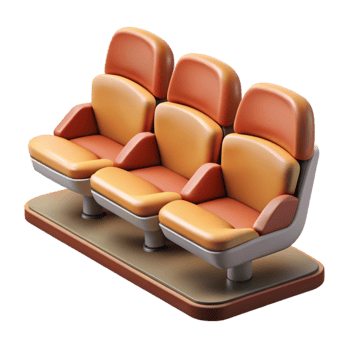 stunning minimalist Stadium Seats Empty Rows Isolated Cutout authentic png