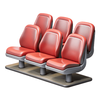 extraordinary modern Stadium Seats Empty Rows Isolated Cutout detailed png