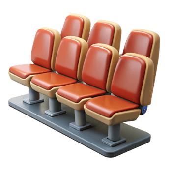 magnificent contemporary Stadium Seats Empty Rows Isolated Cutout png