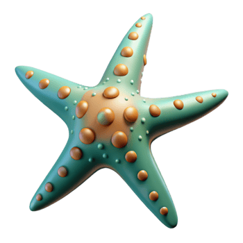 stunning vintage Starfish Arms Spread Wide Underwater Perspective Transparent Background authentic png