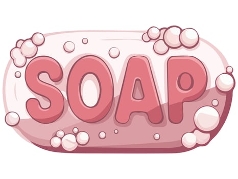 Flat Design of Bar Soap with Foam Isolated vector