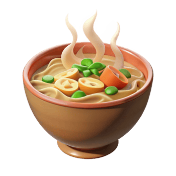 beautiful vintage Steaming Bowl of Pho Noodle Soup Cutout genuine png