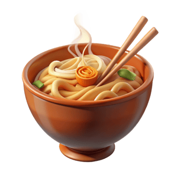 serene classic Steaming Bowl of Ramen Noodles Transparent Background original png