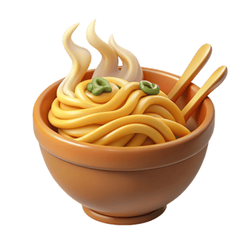 beautiful rustic Steaming Hot Noodles Close Up Cutout Element high resolution png