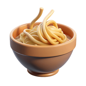 serene modern Steaming Noodle Bowl Close Up Transparent Background genuine png
