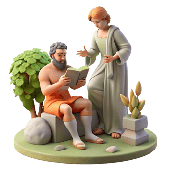 wonderful rustic Chiron's Wisdom Teaching Achilles genuine png
