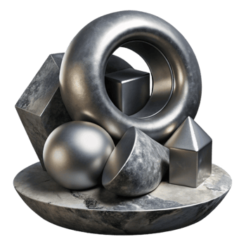 beautiful minimalist Steel Art Installation High Contrast high quality png