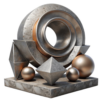 vibrant abstract Steel Art Installation Modern Style high resolution png