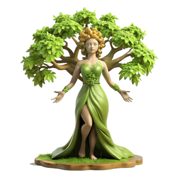 stunning classic A Graceful Dryad Emerging from an Ancie premium png