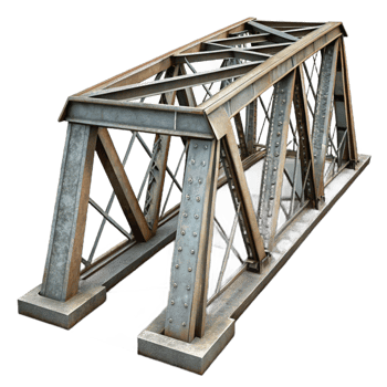 wonderful creative Steel Bridge Structure Angled View Cutout professional png