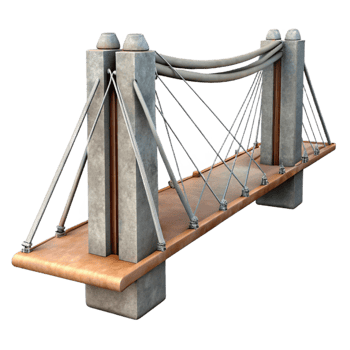serene creative Steel Cable Bridge Suspension Detail Cutout png