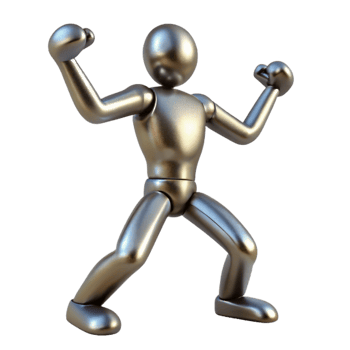 stunning vintage Steel Figure Dynamic Pose Isolated Element professional png