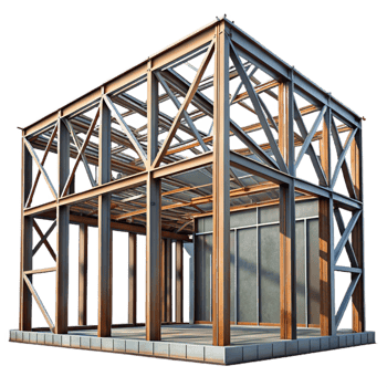 beautiful vintage Steel Frame Building Construction Detail Cutout high resolution png
