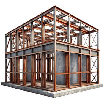 vibrant traditional Steel Frame Building Construction Detail Cutout high resolution png