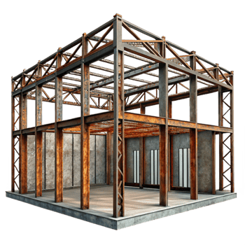 beautiful artistic Steel Frame Building Construction Detail Cutout premium png