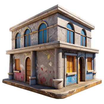 wonderful vintage Stencilled Building Graffiti Transparent Background detailed png
