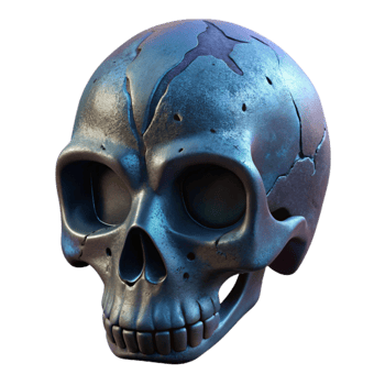 beautiful artistic Stencilled Skull Graffiti Cutout Dark Theme authentic png