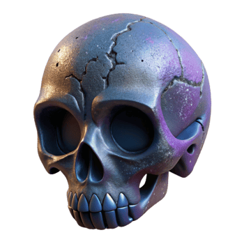 magnificent artistic Stencilled Skull Graffiti Cutout Dark Theme detailed png