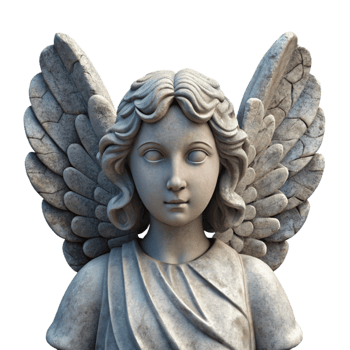 wonderful minimalist Stone Angel Statue Frontal View Cutout Element original png