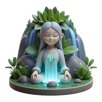 serene abstract A Serene Forest Spirit Meditating Under high resolution png