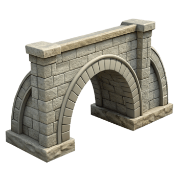 magnificent minimalist Stone Bridge Cutout with Arch Detail genuine png