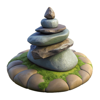 magnificent minimalist Stone Cairn on Hilltop Transparent Background high quality png