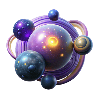 vibrant artistic Celestial Dance Cosmic Bodies Render professional png