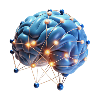 vibrant rustic A Human Brain Connected to a Network Of professional png
