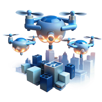 stunning artistic Drone Swarm in Formation authentic png