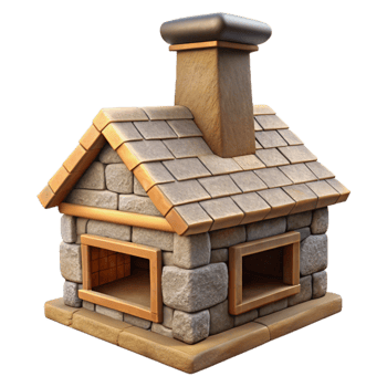 stunning rustic Stone Cottage Chimney Detail Transparent Background detailed png