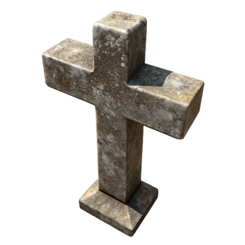 dramatic traditional Stone Cross Front View Isolated detailed png