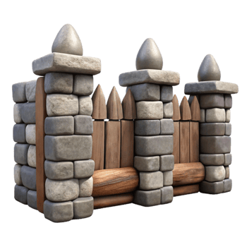 extraordinary rustic Stone Fence Rustic Style Cutout professional png