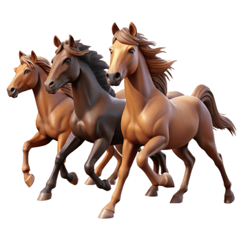 elegant classic Wild Horses Galloping Across Plains authentic png