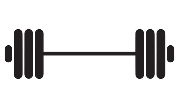 Barbell Silhouette for Fitness and Gym-Themed Designs vector