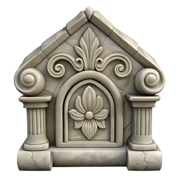 extraordinary rustic Stone Frieze Decorative Carving Isolated on White high quality png